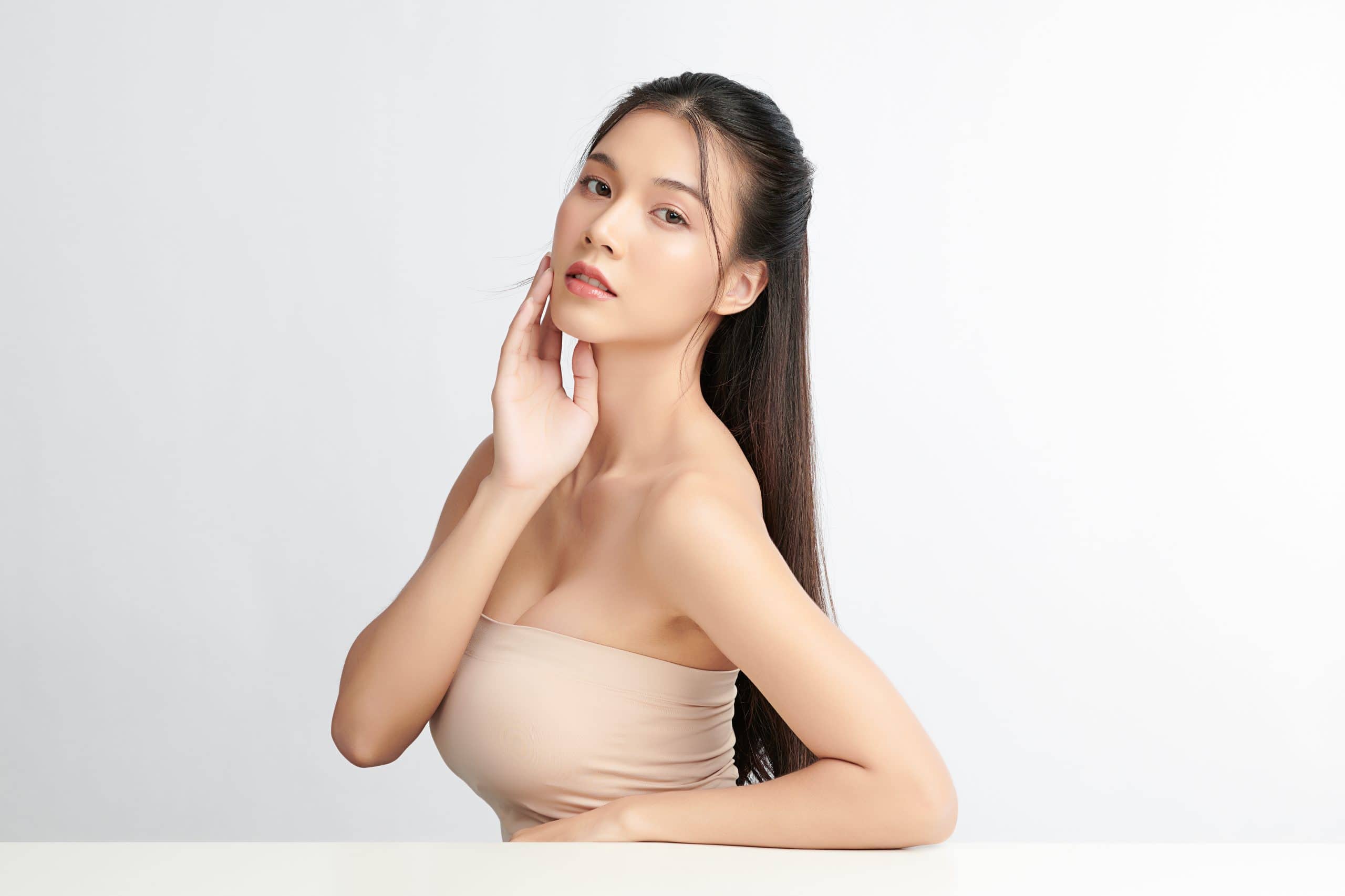 Women after her dermal filler treatments.