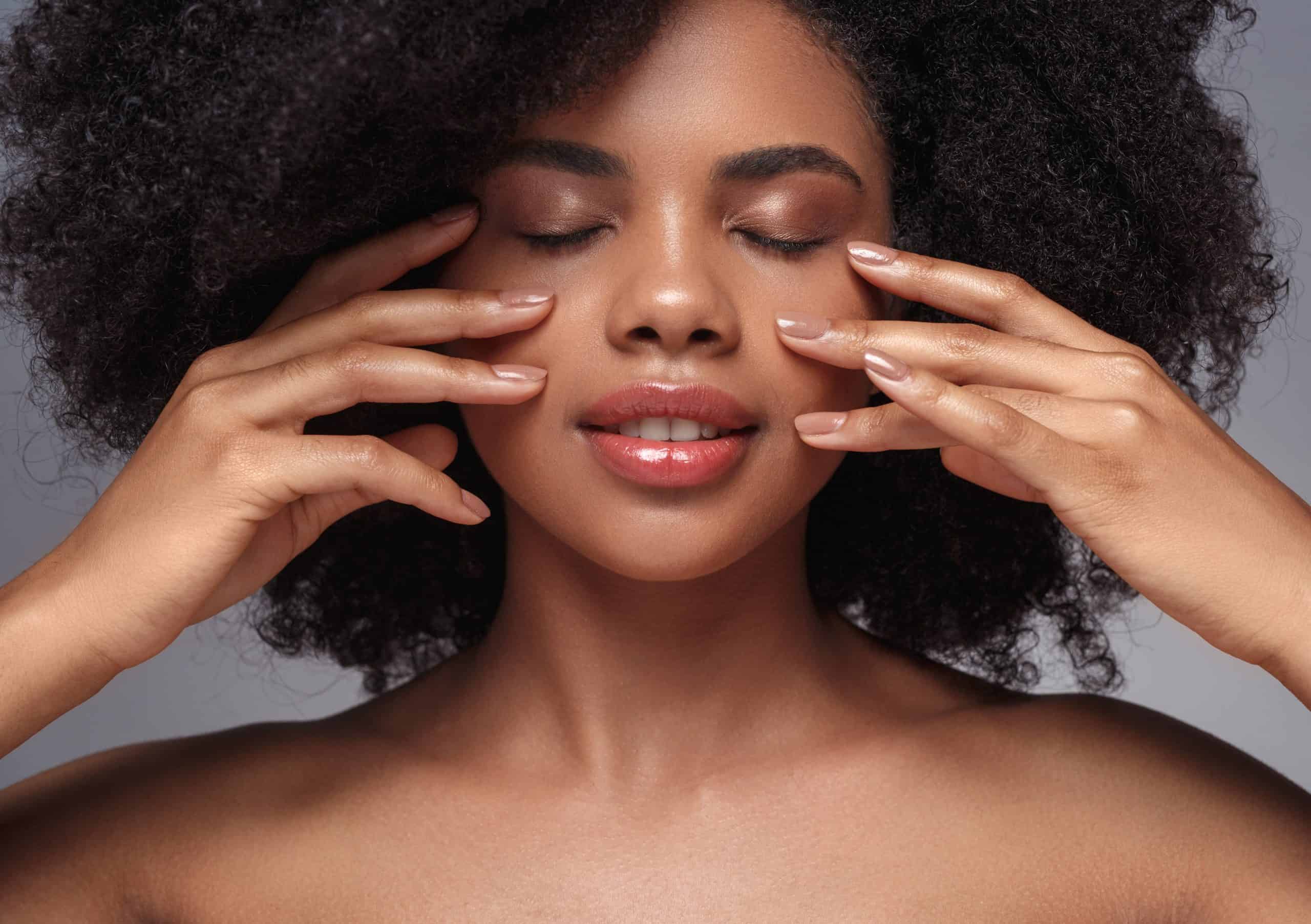 Women after receiving a neck lift treatment.