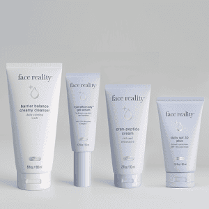 Cleansing and skincare products from Face Reality for clear, healthy skin at Skin Savvy Aesthetics Med Spa.
